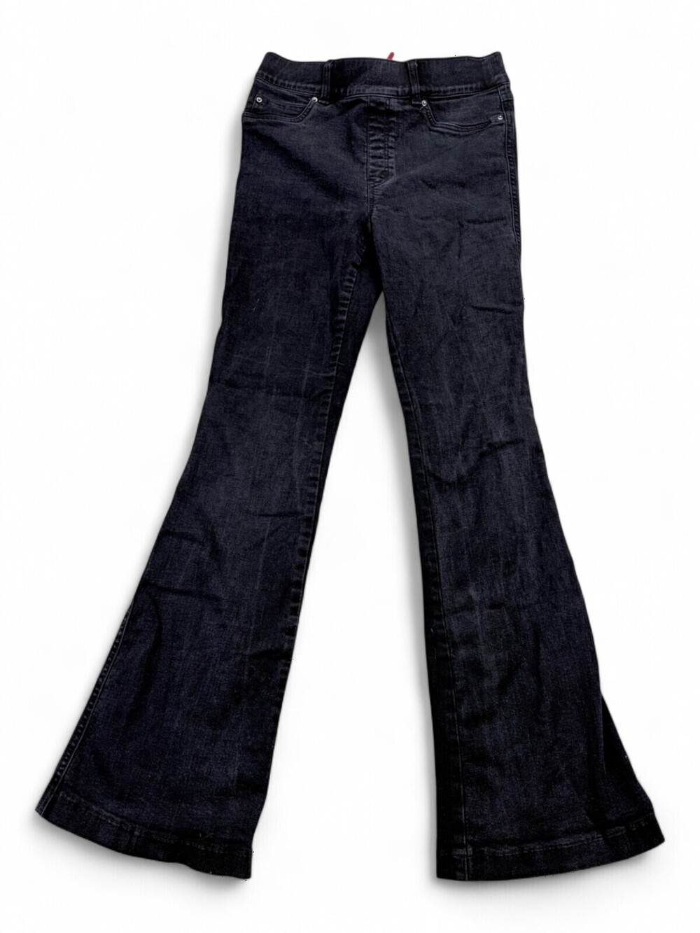 Spanx Black Flare Jeggings Size M Womens Stretch Flared Jeans Dark Wash